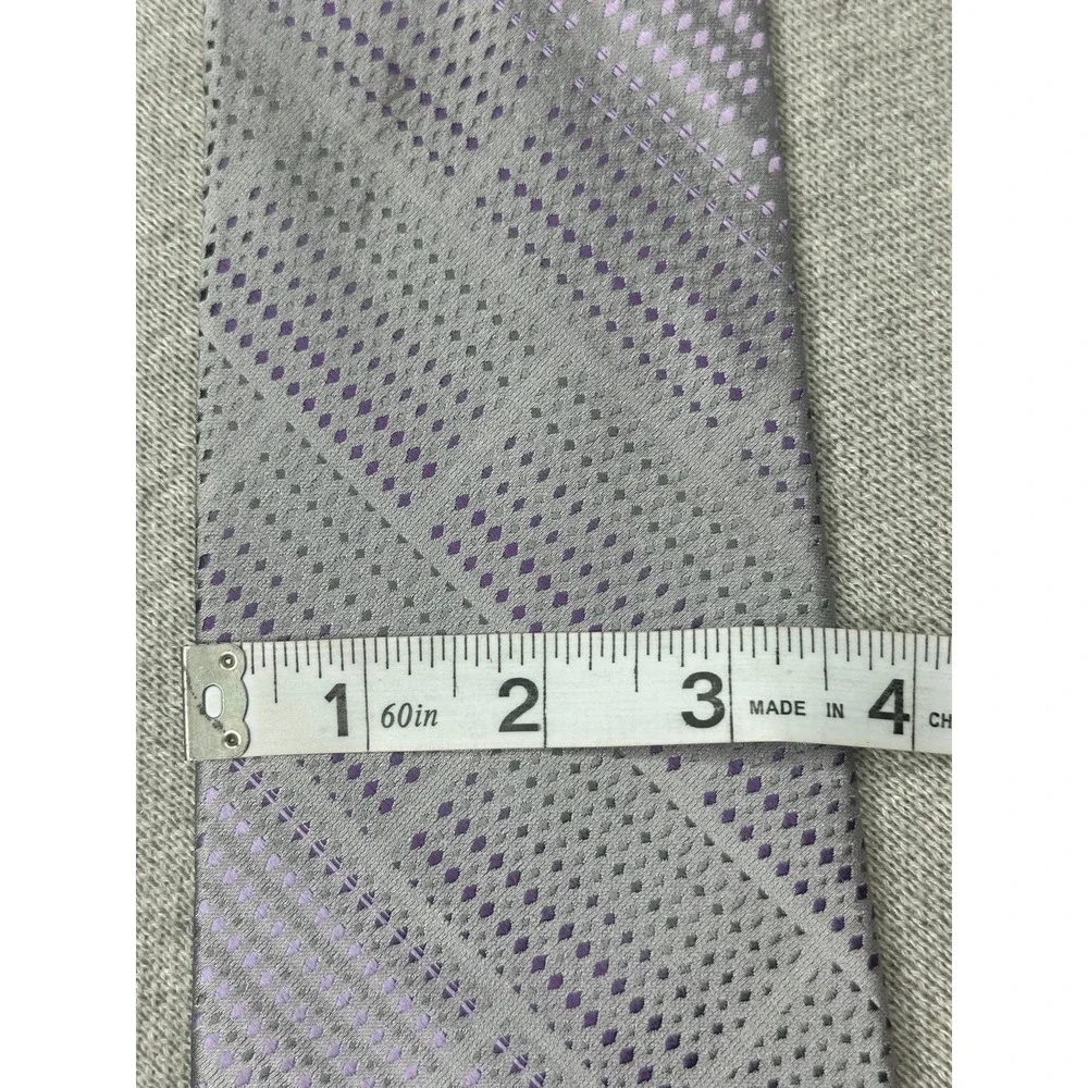 Men's Silk Neck Tie iridescent lavender geometric stain resistant Power Tie